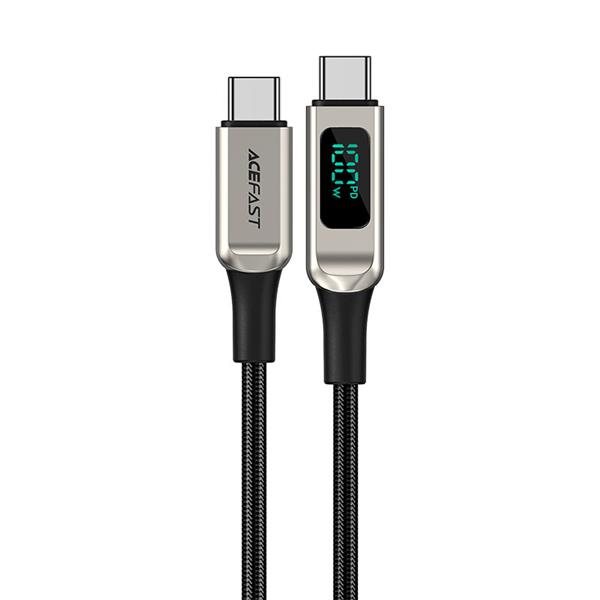 Acefast kabel USB Typ C - USB Typ C 2m, 100W (20V/5A) srebrny (C6-03 silver)-2269769