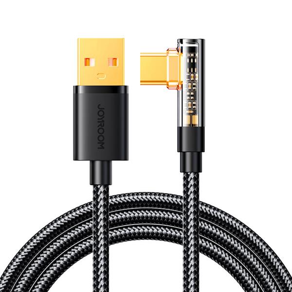 Joyroom kabel USB C kątowy - USB do szybkiego ładowania i transferu danych 3A 1,2 m czarny (S-UC027A6)-2967306