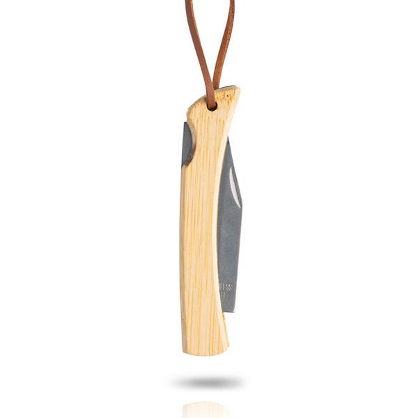 Nóż z bambusową rączką i sznureczkiem-1917664
