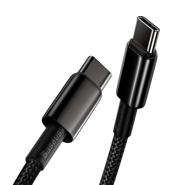 Baseus kabel USB Typ C - USB Typ C szybkie ładowanie Power Delivery Quick Charge 100 W 5 A 1 m czarny (CATWJ-01)-2171199