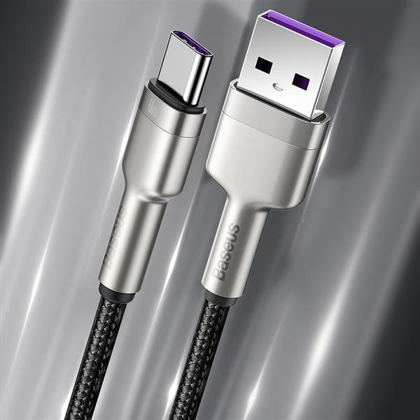 Baseus Cafule Metal Data kabel USB - USB Typ C 66W Quick Charge 25cm czarny (CAKF000001)-2219180