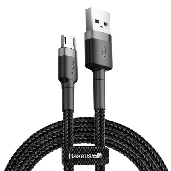 Baseus kabel Cafule USB - microUSB 2,0 m 1,5A szaro-czarny-2081304
