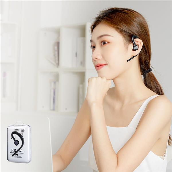 Remax zestaw słuchawkowy Bluetooth 5.0 bezprzewodowa słuchawka czarny (RB-T39 black)-2205081