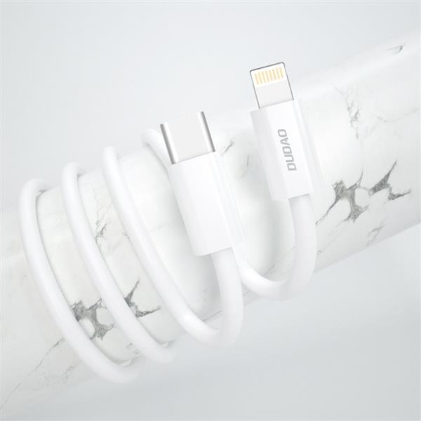 Dudao szybka ładowarka sieciowa EU USB Typ C Power Delivery 18W + kabel przewód USB Typ C / Lightning 1m biały (A8EU + PD cable white)-2148482