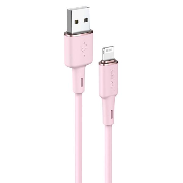 Acefast kabel MFI USB - Lightning 1,2m, 2,4A różowy (C2-02 pink)-2270027