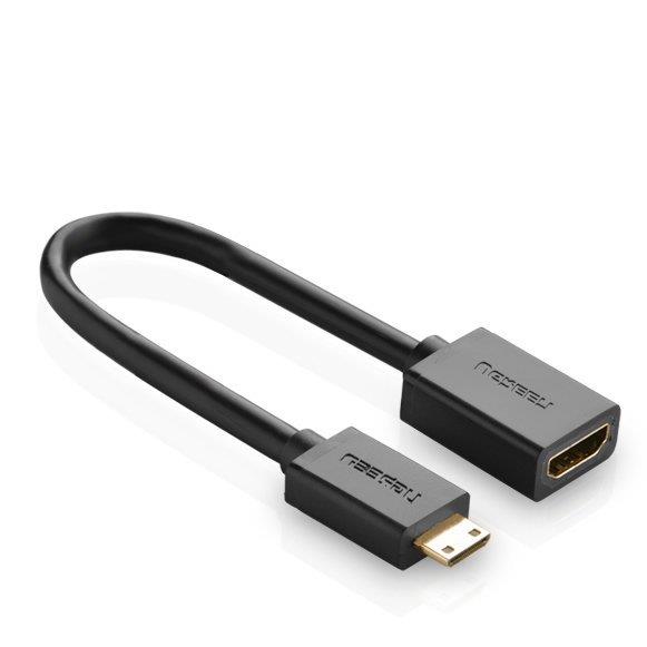 Ugreen kabel adapter przejściówka HDMI (żeński) - mini HDMI (męski) 4K 60 Hz Ethernet HEC ARC audio 32 kanały 22 cm czarny (20137)-2170159
