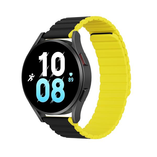 Uniwersalny magnetyczny pasek Samsung Galaxy Watch 6 Pro / 6 / 6 Classic / 5 Pro / 5 / 5 Classic Dux Ducis Strap (20mm LD Version) - czarno-żółty-3125236