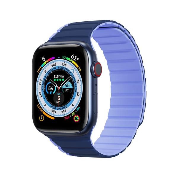 Magnetyczny pasek Apple Watch Ultra, SE, 9, 8, 7, 6, 5, 4, 3, 2, 1 (49, 45, 44, 42 mm) Dux Ducis Strap (LD Version) - niebieski-3125260