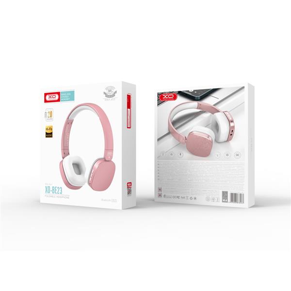 XO Słuchawki Bluetooth BE23 różowe nauszne-2073143