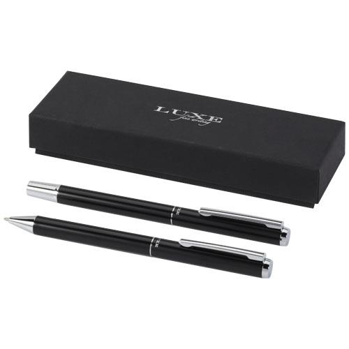 Lucetto zestaw upominkowy obejmujący długopis kulkowy z aluminium z recyklingu i pióro kulkowe-3090869