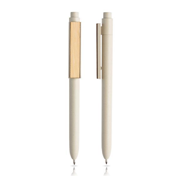 Długopis z włókna bambusowego z bambusowym klipem-1915579