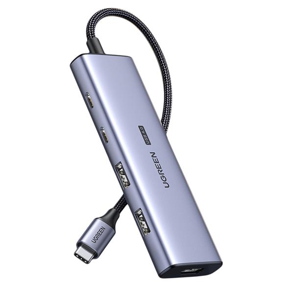 HUB USB C - HDMI / 2x USB C / 2x USB A Ugreen CM500 - szary-3110871