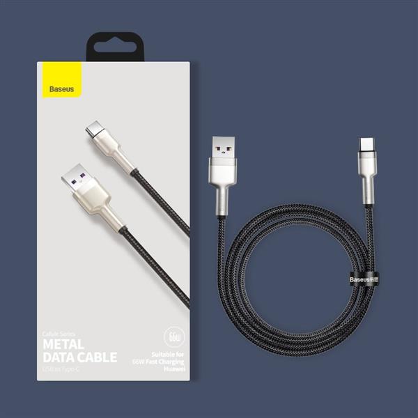 Baseus Cafule Metal Data kabel USB - USB Typ C 66W Quick Charge 25cm czarny (CAKF000001)-2219186