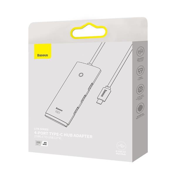 Baseus adapter HUB Lite USB-C do 4x USB 3.0 2,0m biały-3006944