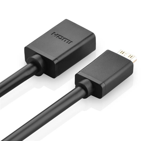 Ugreen kabel adapter przejściówka HDMI (żeński) - mini HDMI (męski) 4K 60 Hz Ethernet HEC ARC audio 32 kanały 22 cm czarny (20137)-2170151