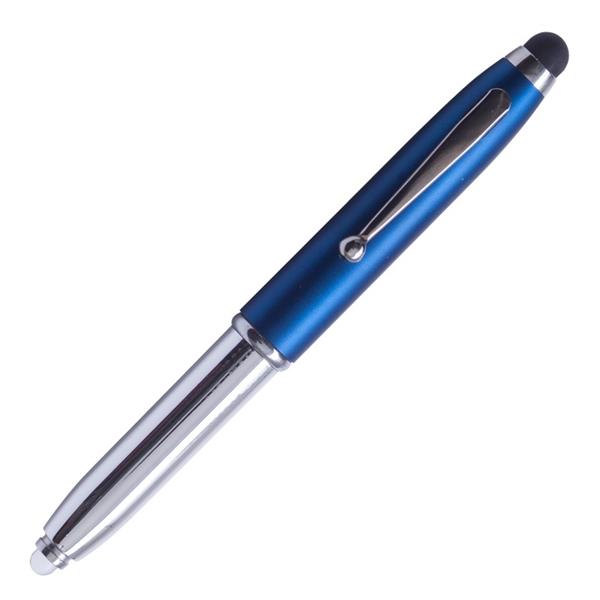 Długopis – latarka LED Pen Light, niebieski/srebrny-546929