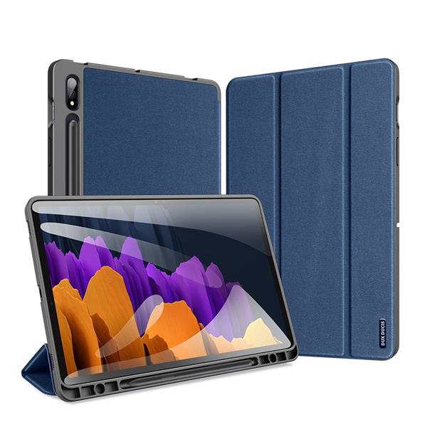 DUX DUCIS Domo składany pokrowiec etui na tablet z funkcją Smart Sleep podstawka Samsung Galaxy Tab S7+ (S7 Plus) / S7 FE / Tab S8+ (S8 Plus) niebieski-2164214