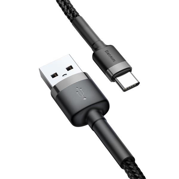 Baseus kabel Cafule USB - USB-C 2,0 m 2A szaro-czarny-2080100