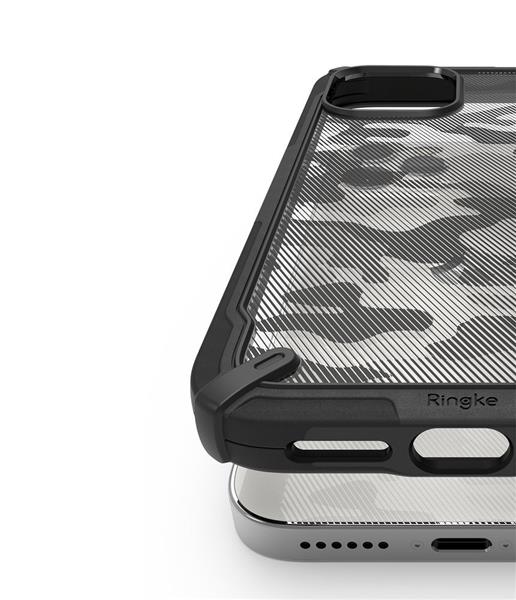 Ringke Fusion X Design etui pancerny pokrowiec z ramką iPhone 12 Pro Max czarny Camo Black (XDAP0017)-2168305