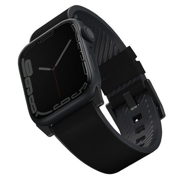 Etui Uniq pasek Straden na Apple Watch 1/2/3/4/5/6/7/8/SE/SE2/Ultra 42/44/45/49mm. Leather Hybrid Strap - czarne-2285868