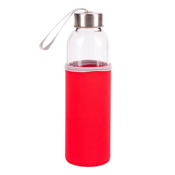 Szklana butelka Vim 500 ml, czerwony-1531731