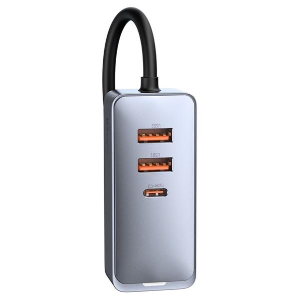 Baseus Share Together ładowarka samochodowa 2x USB / 2x USB Typ C 120W PPS Quick Charge Power Delivery szary (CCBT-A0G)-2207929