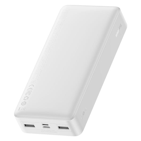 Baseus Bipow powerbank z szybkim ładowaniem 20000mAh 15W biały (Overseas Edition) + kabel USB-A - Micro USB 0.25m biały (PPBD050102)-2428209