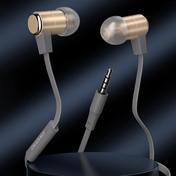 Dudao dokanałowe słuchawki zestaw słuchawkowy z pilotem i mikrofonem 3,5 mm mini jack złote (X13S)-2220023