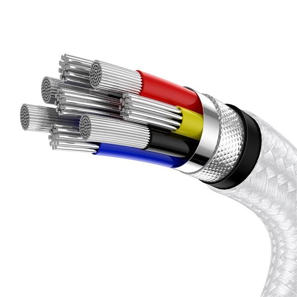 Baseus Cafule Metal Data kabel USB Typ C - USB Typ C 100 W (20 V / 5 A) Power Delivery 2 m biały (CATJK-D02)-2178942