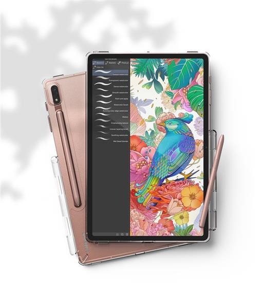 Ringke Fusion etui pokrowiec z żelową ramką Samsung Galaxy Tab S7+ (S7 Plus) przezroczysty (F476R52)-2171007