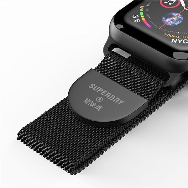 Etui SuperDry Watchband na Apple Watch 38/40/41 mm Series 4/5/6/7/8/SE/SE 2 Chainmail - czarne 41681-2285148