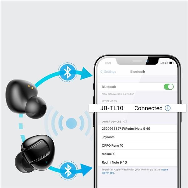 Joyroom bezprzewodowe dokanałowe słuchawki Bluetooth 5.1 TWS różowe (JR-TL10 TWS)-2213443