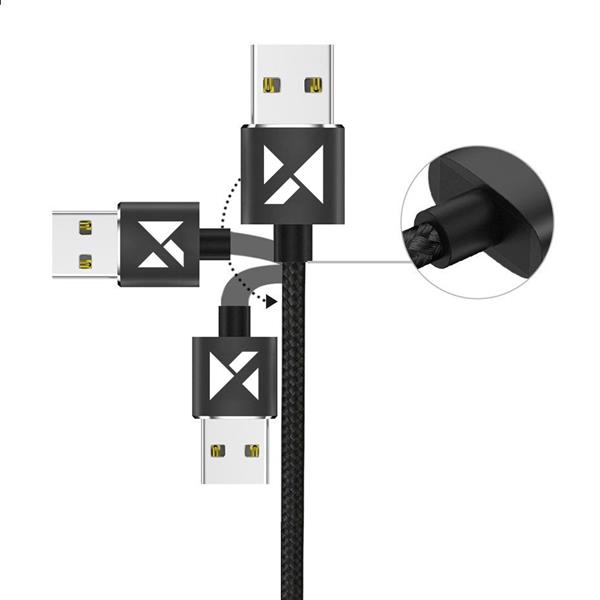 Wozinsky magnetyczny kabel przewód USB / micro USB / USB Typ C / Lightning 1m z diodą LED czarny (WMC-01)-2148784