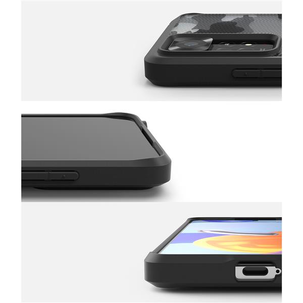 Ringke Fusion Matte etui pokrowiec z żelową ramką Xiaomi Redmi Note 11S / Note 11 czarny Camo Black (FM623E73)-2299639