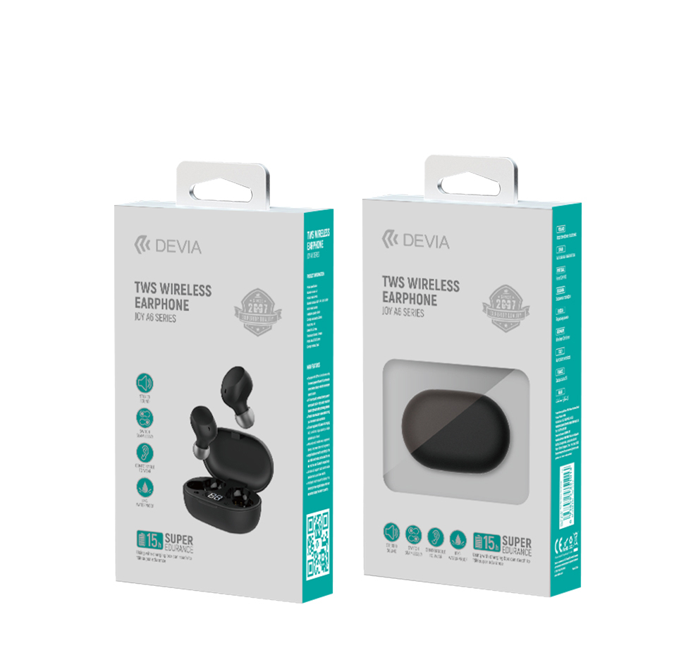 Devia słuchawki Bluetooth TWS Joy A6 czarne-2108604
