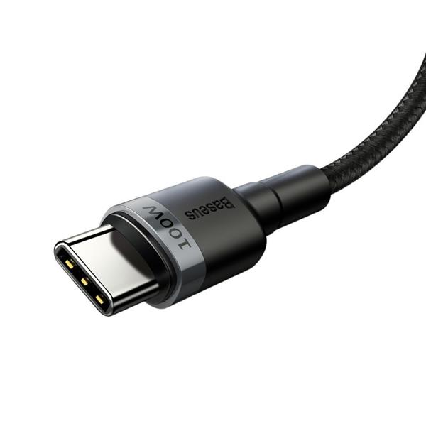 Baseus Cafule nylonowy kabel przewód USB Typ C Power Delivery 2.0 100W 20V 5A 2m szary (CATKLF-ALG1)-2148588