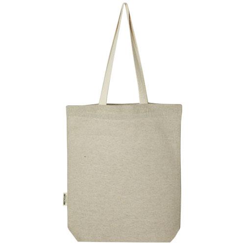 Pheebs torba na zakupy o pojemności 9 l z bawełny z recyklingu o gramaturze 150 g/m2 i z przednią kieszenią-2372587