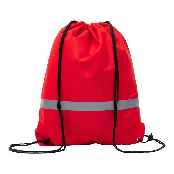 Plecak promocyjny z taśmą odblaskową, czerwony-2011545