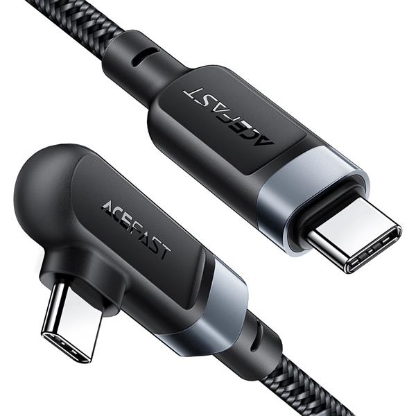 Acefast kątowy kabel USB Typ C - USB Typ C 2m, 100W (20V/5A) czarny (C5-03 Black)-2269790