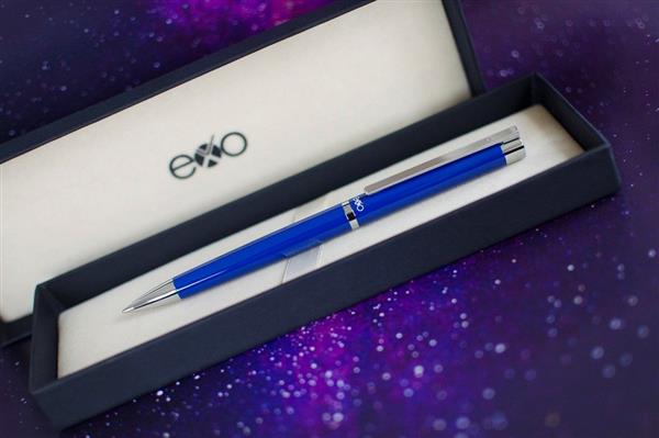 Długopis EXO Vela, niebieski, wykończenia chromowane-3039726