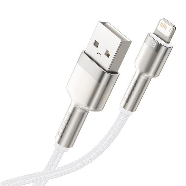 Baseus kabel Cafule Metal USB - Lightning 2,4A 1,0 m biały-2090762