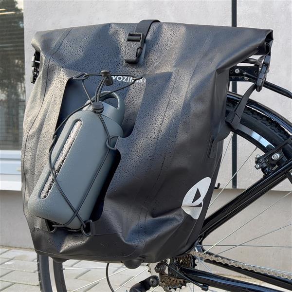 Wozinsky wodoodporna torba rowerowa sakwa na bagażnik 25l czarny (WBB24BK)-2260809