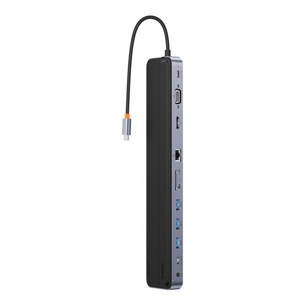 Baseus EliteJoy Gen2 uniwersalny HUB 11w1 podstawka pod laptopa z kablem USB Typ C 0,25m szary (WKSX030013)-2428254