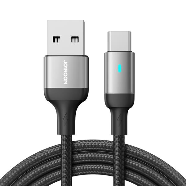 Joyroom kabel USB - USB C 3A do szybkiego ładowania i transferu danych A10 Series 1,2 m czarny (S-UC027A10)-2967413