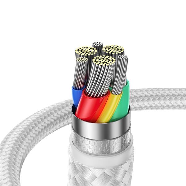 Joyroom kabel USB - micro USB 2.4A Surpass Series do szybkiego ładowania i transferu danych 0,25 m biały (S-UM018A11)-2968501