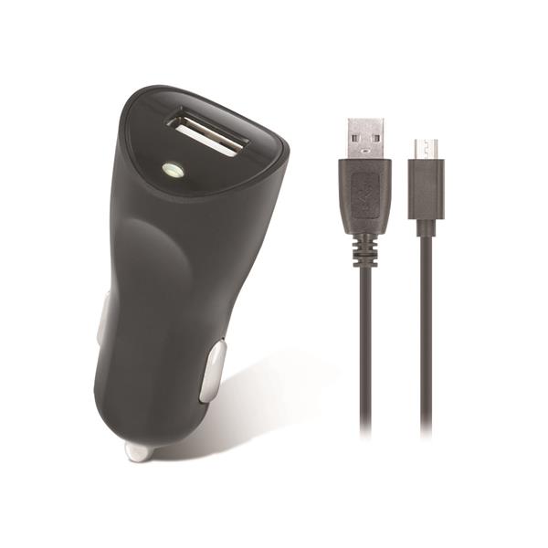 Ładowarka samochodowa SETTY USB 1A + kabel micro USB czarna-1172888