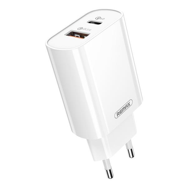 Remax ładowarka USB / USB Typ C 18W Power Delivery Quick Charge biały (RP-U37 set white)-2210844
