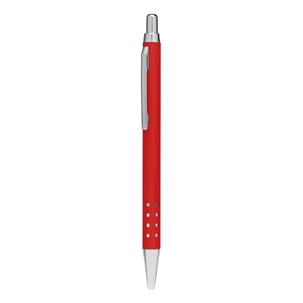 Mosiężny długopis BUDAPEST, czerwony błyszczący-3099846