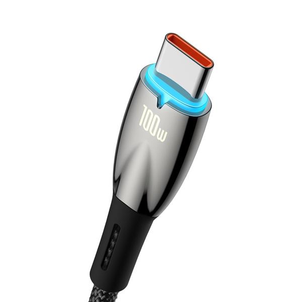Baseus Glimmer Series kabel do szybkiego ładowania USB-A - USB-C 100W 480Mb/s 1m czarny-2624932