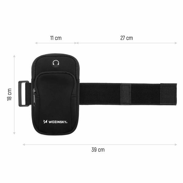 Wozinsky opaska na telefon do biegania armband czarna (WABBK1)-2390750